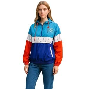 “Why Don’t We” Windbreaker Women’s Size S, Perfect for an avid Skier or a Hiker.